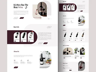 Wine store Uidesign design figma glass landing purple trends ui uiux ux webdesign website websitrdesign wine