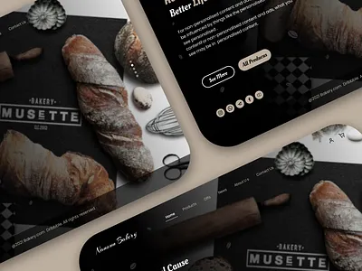 Bakery UI design bakery classic dark design figma hero minimal ui uiux ux webdesign website