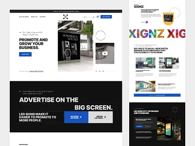 Custom LED Sign Landing Page 3d animation branding design flat graphic design illustration landing led sign logo motion graphics typography ui ux web