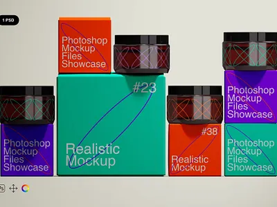 Paper Box and Cosmetic Jar Mockup branding brown cosmetic cream design free graphic design identity illustration jar jar mockup mockup motion graphics paper paper box photoshop psd showcase ui vector