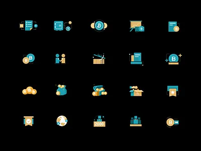 Blockchain icon app illustration ui