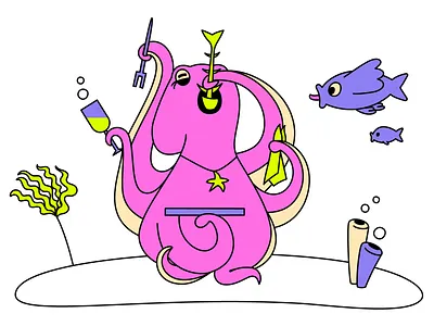 Uploading adobe illustrator character design fish graphic design illustration illustrator interface illustration nature octopus sealife ui design under the sea underthesea uploading vector vector illustration world