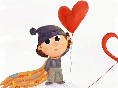 First valentine. Cute boy art boy character colorful cute illustraion love photoshop procreate