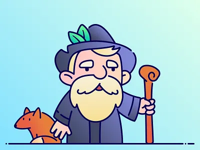 Druid 🧙‍♂️ art character collection design druid illustration illustrator nft outline procreate speedpaint vector web web3 wizard