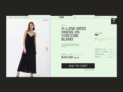 Lime website redesign concept clothes commercial dress product card ui webdesign