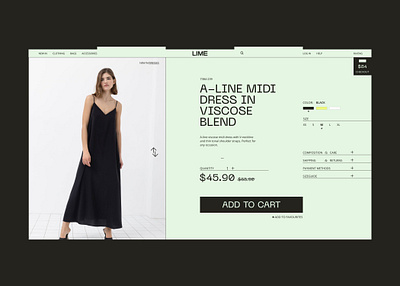 Lime website redesign concept clothes commercial dress product card ui webdesign