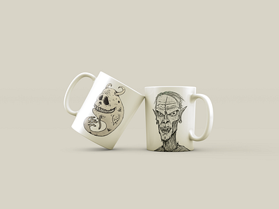 Cup Design. Monsters branding caracter cup cup design design drawing graphic design graphics identity illustration monster