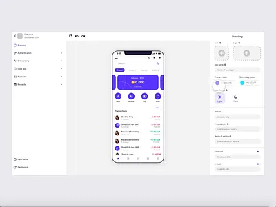 App builder design concept app builder crypto design fintech no code ui ux wallet web web app