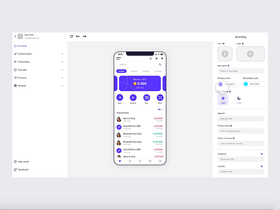 App builder design concept app builder crypto design fintech no code ui ux wallet web web app