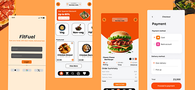 Health Based Food Delivery App- UI animation delivery food graph ui