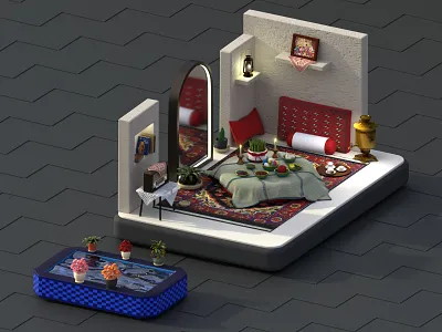 Nowruz Mobarak! 3d 3dart 3dblender art blender design haftsin home illustration newyear nowruz old persian tiny house