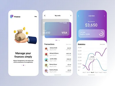 Finance App - Mobile app 3d animation branding figma graphic design illustration logo motion graphics ui