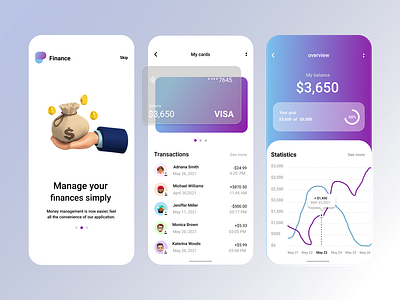 Finance App - Mobile app 3d animation branding figma graphic design illustration logo motion graphics ui