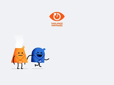 EDF Sécurité - Vigilance 2d animated animation cartoon character characters cute motion design run walk walk cycle