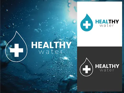 Healthy Water Logo branding graphic design illustration logo vector