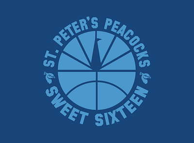 St. Peter's Peacocks Sweet Sixteen Design adobe illustrator branding design graphic design illustration logo print design typography vector