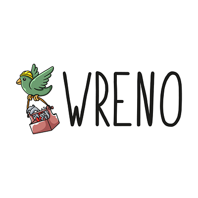 Wreno bird bird logoütool branding character design construction construction hat construction logo construction tools design graphic design illustration logo logo design tools ui ux vector