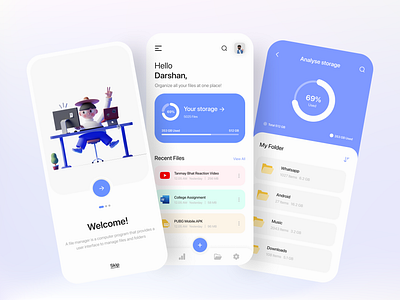 File Manager App - UI Design adobe xd app app design app designer color creativity design figma illustration interactive product design product designer trending ui ui design ui designer ui ux ux designer visual design visual designer