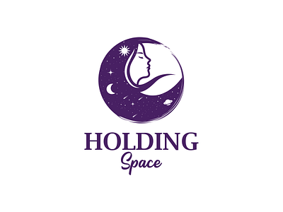 Holding Space art brand identity branding business combination mark creative design designer feminine graphic design illustration logo logodesigner logos moon logo planets service design space vector women