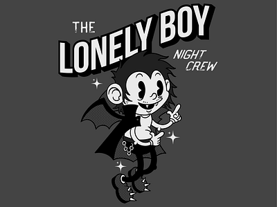 Lonely Boy art branding design halloween illustration old cartoon retro tshirt vampire vector vintage