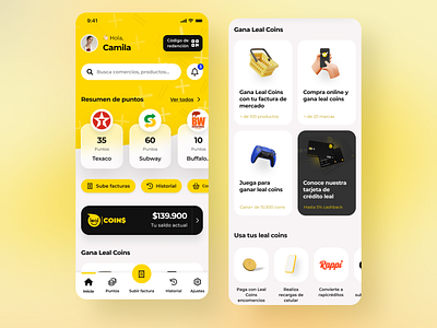 Home: App: Slider: Mobile app cards gamification home play points rewards slider ui