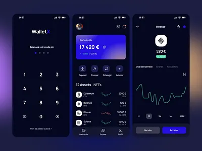 WalletX - Crypto tracking crypto dark design concept figma ui ui design ux ux design wallet
