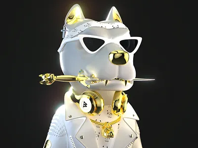 White & golden 3d 3d art 3d character 3d illustration 3d modeling ctypto art digital art nft nft art p2e p2e game