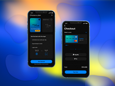 Choose plan - UI/UX design app branding card choose plan design figma gradient mobile mobile app modern neon options payment plan tariff ui ui design uiux ux web design