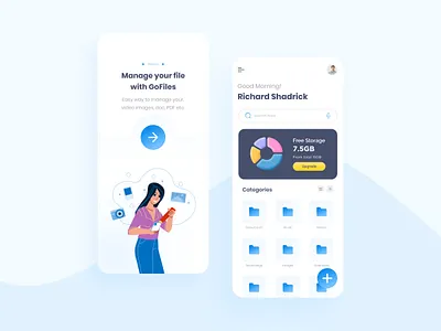 Simple File Manager App agency app appui design file files filesapp graphic design illustration manager mobile mobileapp modern new product productdesign ui ux