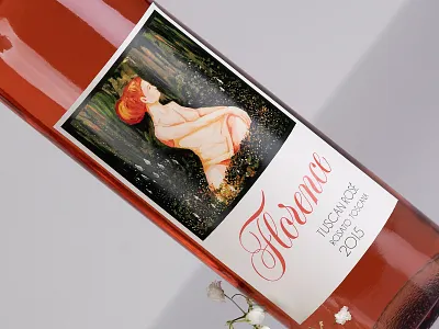 Florence Tuscan Rosé 1. art brand branding design graphic design handdrawn handlettering illustration lettering logo marketing packagingdesign print productdesign typography wine label winelabel winelabeldesign wines