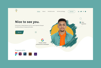 Hero section personal portfolio developer envato freelancer portfolio squarespace ui webflow website template website theme wix