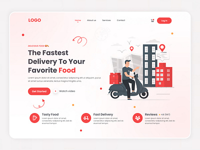 Food Delivery Landing Page 🍕 burger clean cooking delivery delivery app design food food and drink food app food delivery services food landing page food order landing page online order pizza restaurant ui uiux web page website