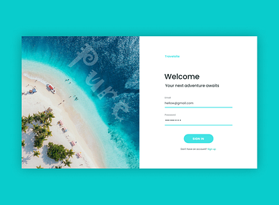 Traveling Adventure branding graphic design log in sign in ui ux website