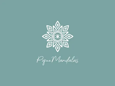 Pique Mandalas abstract flower brand identity branding brasil design eye flower graphic design green illustration illustrator logo logotype mandala mandalas minimal mint monocrhomatic piquemandalas vector