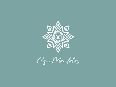 Pique Mandalas abstract flower brand identity branding brasil design eye flower graphic design green illustration illustrator logo logotype mandala mandalas minimal mint monocrhomatic piquemandalas vector