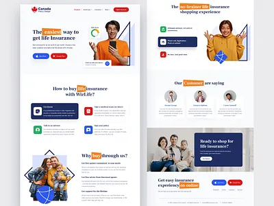 Online Insurance Company landing page agent broker claims family insurance guard health insurance insurance insurance company insurtech interface landing page landingpage protection ui ui design uiux ux web web design website