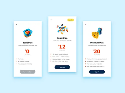 Pricing Plans! concept design illustrations pricing page pricing plan table tv plans ui ux visual design