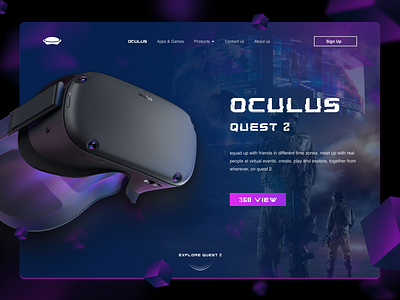 OCULUS 3d app branding design font header hero icon illustration landing logo metaverse minimal mobile nft oculus ui ux vector web