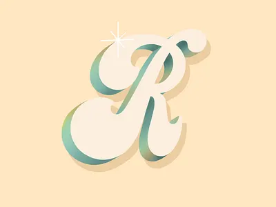 R 36 days of type design dimensional type drop cap hand lettering lettering typography