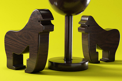 Wooden Gorillas blener industrial design toy wood