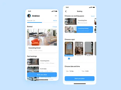 Co-working app app concept mobile ui ux
