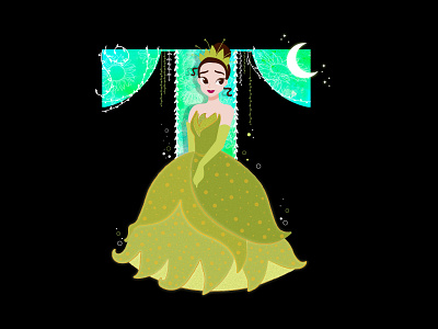 T for Tiana! creative cutegraphicstyle dailychallenge design disney illustration illustrator tiana vector