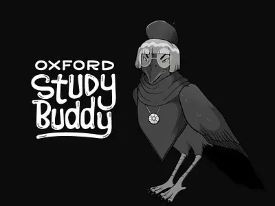Oxford Study Buddy arty arty character bird character character design character illustration comic comic book comic book character comic book illustration crow crow illustration funny character funny character design goth character goth crow illustration quirky character quirky character design weird character