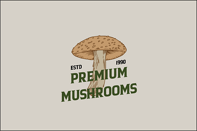 Mushroom Logo branding elements graphic design illustration logo mushrooms pattern retro vintage
