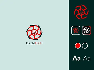 OPEN TECH branding design branding logo graphic design illustration logo logo design logo icon logos tech icon tech logo technology logo