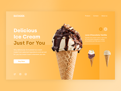 BATHOEK - Hero Section clean design exploration header icecream icecreamwebsite inspiration landing page producticecream ui uidesign uiux website