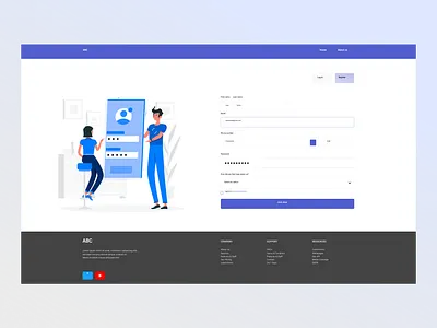 Registration web page design e learning illustrator learning learning platform register sign up ui ux