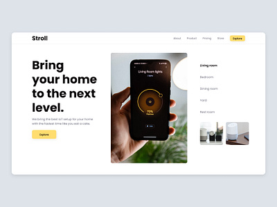 Smart Home Hero Header design ui user experience user interface ux uxui webdesign