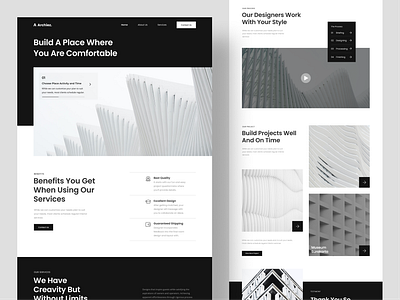 Archiez - Architecture Landing Page architect architect landing page architect website architectural architecture architecture landing page branding building estate house landing page minimalist property real estate uiux web web design website