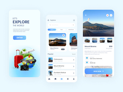 Simple Travel App agency branding design graphic design illustration mobileapp modern tour tourapp tourui travel travelapp travelapps travelui ui uidesign userinterface